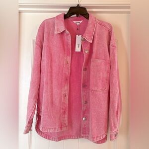 NWT Steve Madden Pink Denim Shirt Jacket